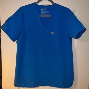 FIGS Catarina One-Pocket Scrub Top - Capri Blue; Medium